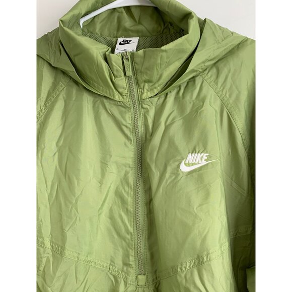 Nike Mens XL Nike Green Pullover Windbreaker Perf LIned Breathable Hood 7048 - Picture 7 of 14